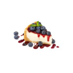 Piece of cheesecake with blueberries